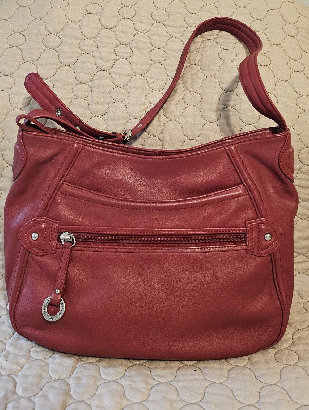 Stone Mountain Red Leather Shoulder Bag